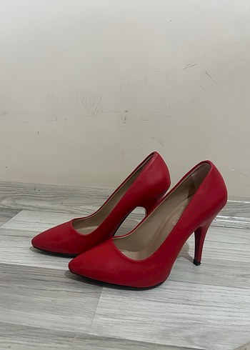 Kırmızı Stiletto Topuklu Kadın Ayakkabı - Görsel 2