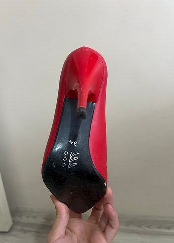 Kırmızı Stiletto Topuklu Kadın Ayakkabı - Görsel 7