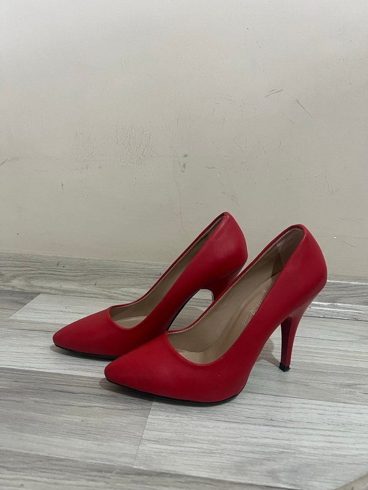 Kırmızı Stiletto Topuklu Kadın Ayakkabı - Görsel 2