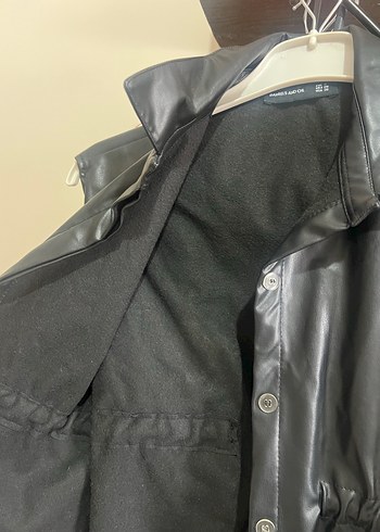 Düğmeli Siyah Deri Kadın Yelek - Görsel 6