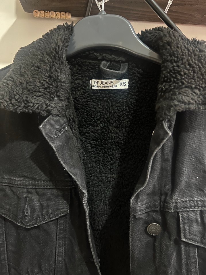 Siyah Kadın Denim Ceket, Salaş Kesim, Midi Boy - Görsel 4