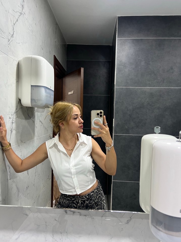 Beyaz Mini Kolsuz Gömlek - Görsel 3