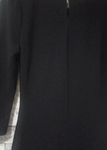 Siyah Piliseli Midi Ofis Elbisesi - Görsel 6