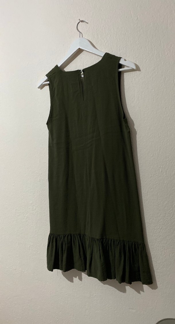 Addax Kadın Kolsuz V Yakalı Midi Elbise - Görsel 3