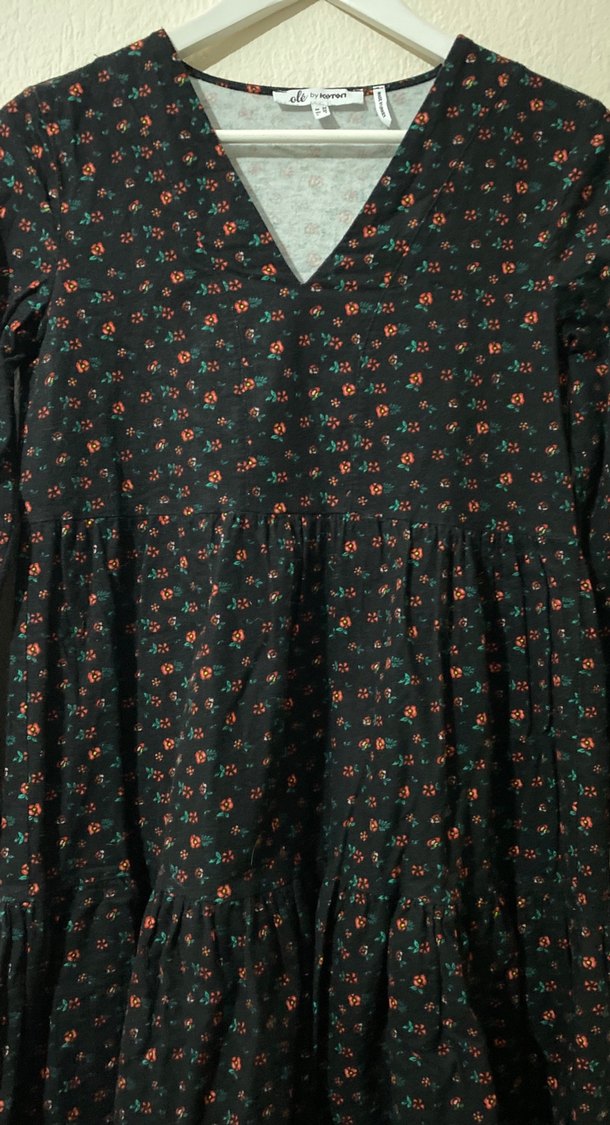 Koton Çiçek Desenli Bohem Uzun Kollu Midi Elbise - Görsel 5