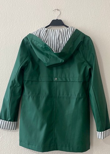 Robin 36 beden Düğmeli Midi Yeşil Kadın Yağmurluk - Görsel 5