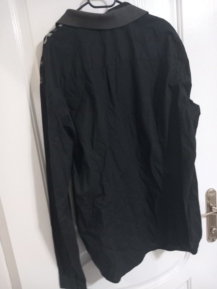 Siyah Baskılı Uzun Kollu Erkek Gömlek - Görsel 3