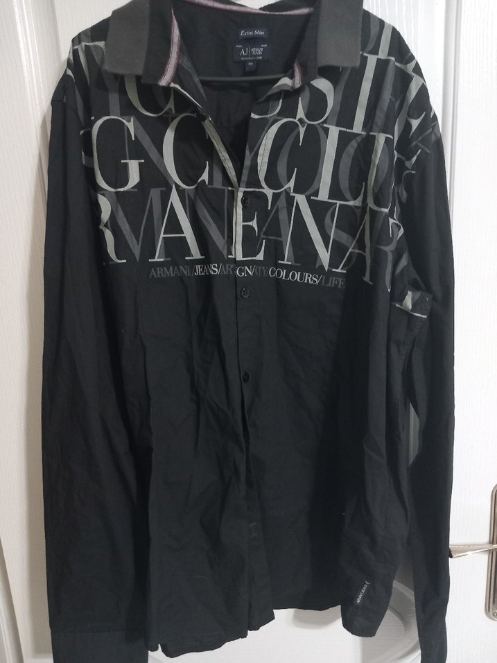 Siyah Baskılı Uzun Kollu Erkek Gömlek - Görsel 2