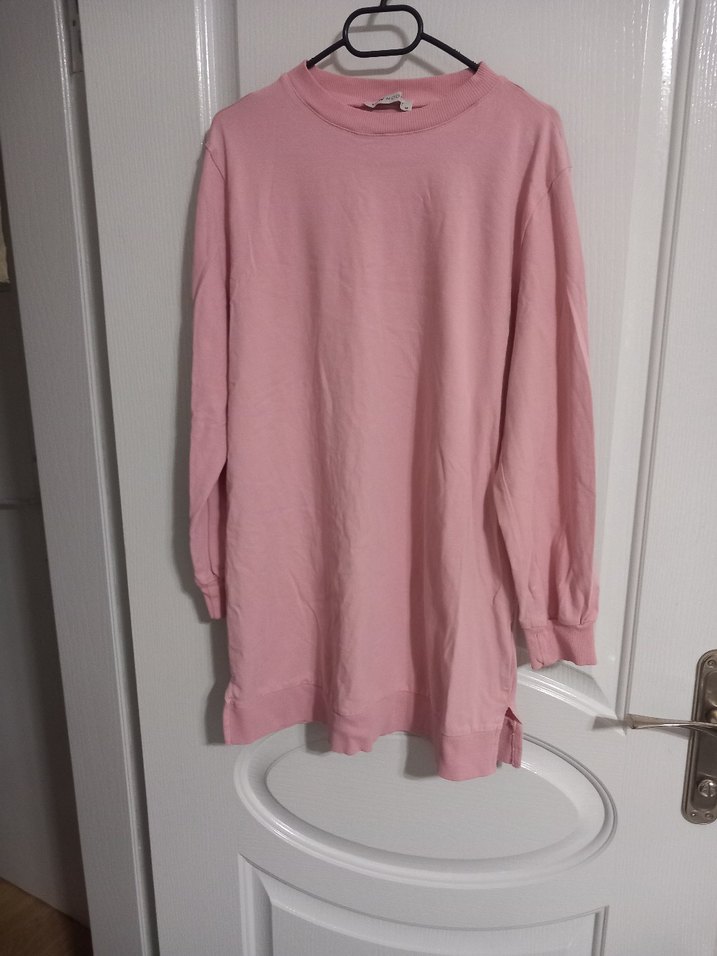 Pembe Kadın Uzun Kollu Oversize Sweatshirt - Görsel 2