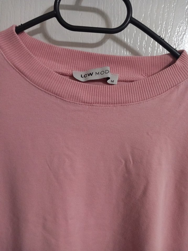 Pembe Kadın Uzun Kollu Oversize Sweatshirt - Görsel 3