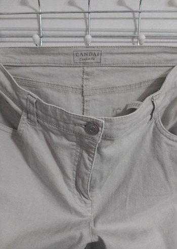 Bej Kemerli Kadın Keten Pantolon - Görsel 2