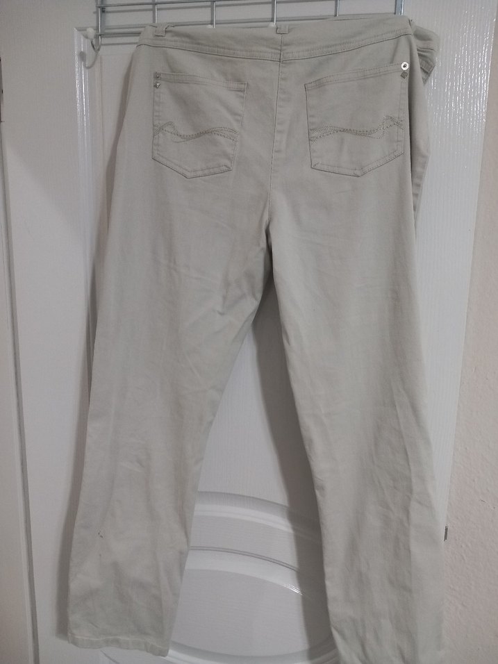 Bej Kemerli Kadın Keten Pantolon - Görsel 4