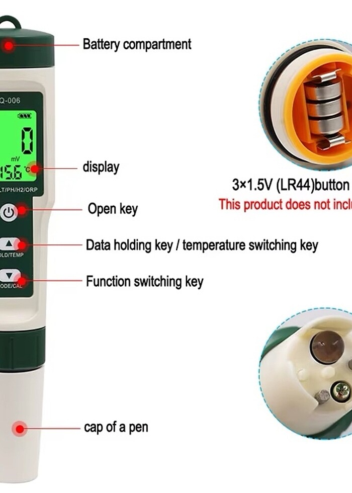 Kapsamlı su analiz cihazı 10 in 1 SIFIR - Görsel 2