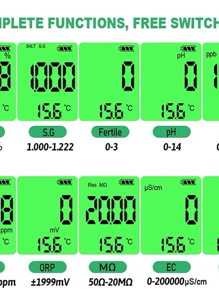 Kapsamlı su analiz cihazı 10 in 1 SIFIR - Görsel 4