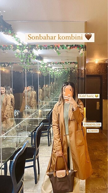 m Beden camel Renk Tarçın rengi trençkot