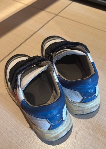 Erkek Çocuk Mavi Gri Bağcıksız Gerçek Deri Spor Ayakkabı Kifidis - Görsel 2