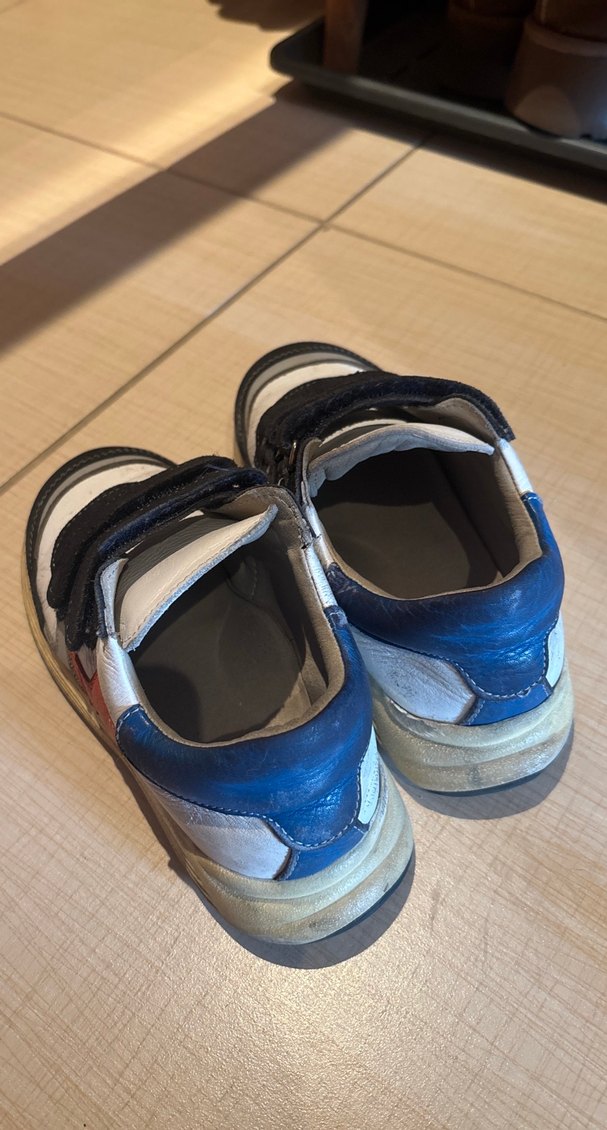 Erkek Çocuk Mavi Gri Bağcıksız Gerçek Deri Spor Ayakkabı Kifidis - Görsel 2