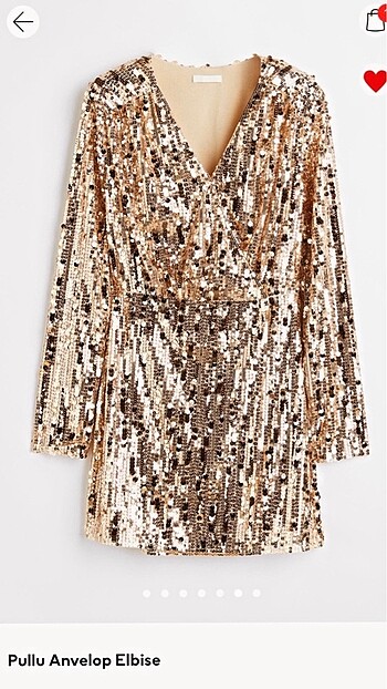 xl Beden altın Renk #H&M #pullu #payetli #elbise