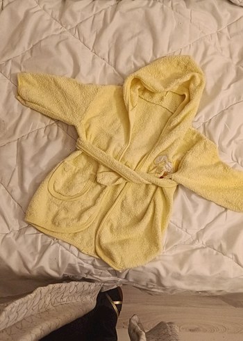 Kapüşonlu Sarı Erkek Çocuk Bornozu - Görsel 6