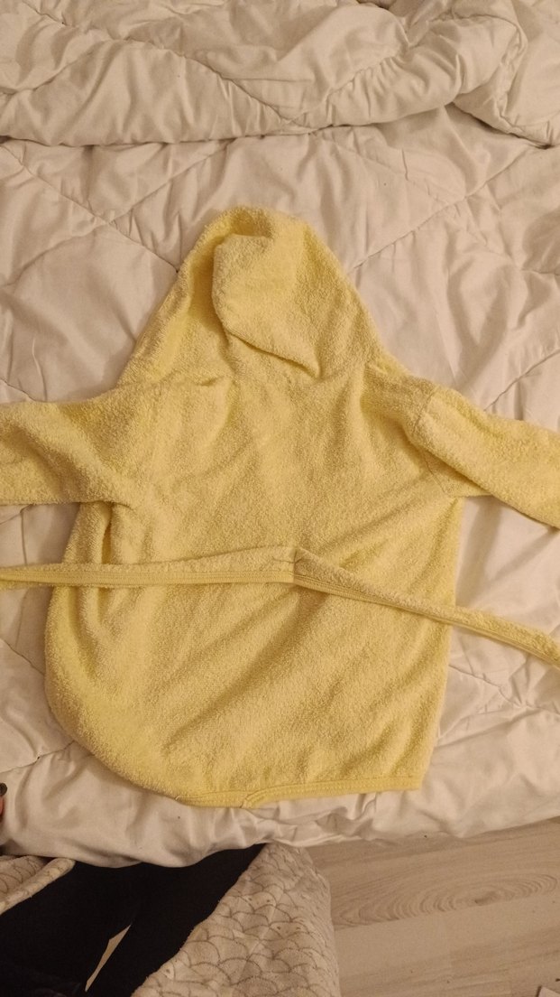 Kapüşonlu Sarı Erkek Çocuk Bornozu - Görsel 3