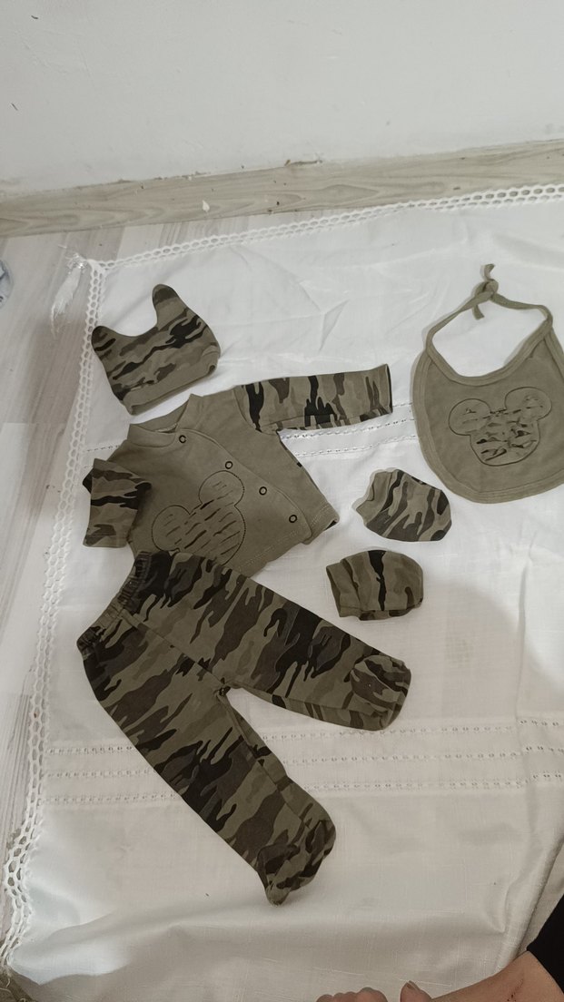 Erkek Bebek Kamuflaj Hastane Çıkışı 5'li Set - Görsel 2