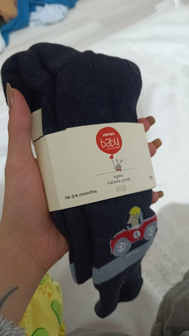 Erkek Bebek Siyah Baskılı Çorap - Görsel 2