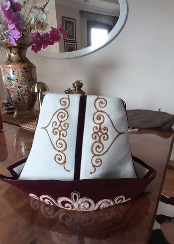 Şapka Kazakistan keçe kalpak - Görsel 3