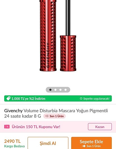  Beden Givenchy Mascara