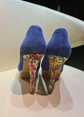 38 Beden mavi Renk Italian Ferde, Platform Topuk