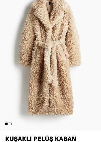H&M Kuşaklı Uzun Peluş Kaban - Görsel 4