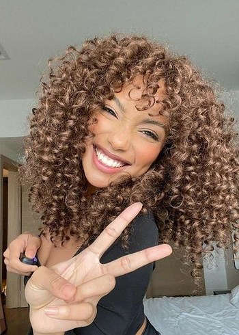 Kahverengi Bukleli Afro Peruk - Görsel 2