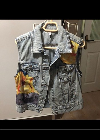 İpekyol Desenli Denim yelek