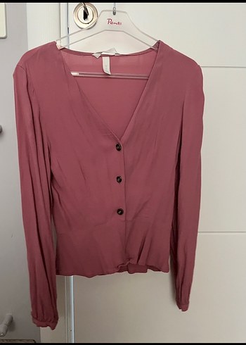 H&M H&M V Yaka Düğmeli Kadın Bluz