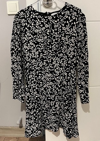 Twist Siyah Beyaz Desenli Mini Elbise - Görsel 3