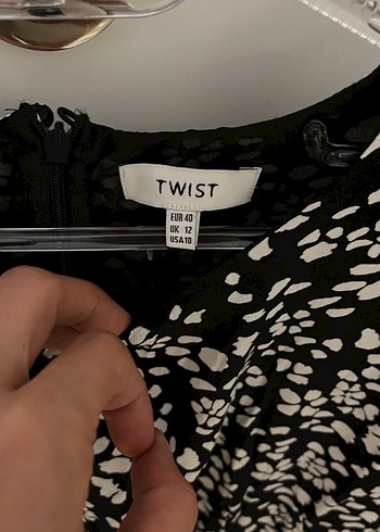 Twist Siyah Beyaz Desenli Mini Elbise - Görsel 4