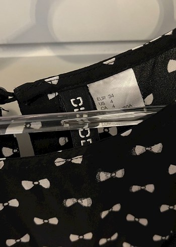 H&M Siyah fiyonk Desenli Uzun Kollu Bluz - Görsel 3