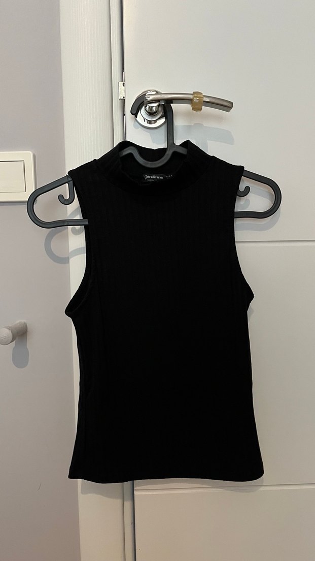 Stradivarius siyah basic üst - Görsel 2