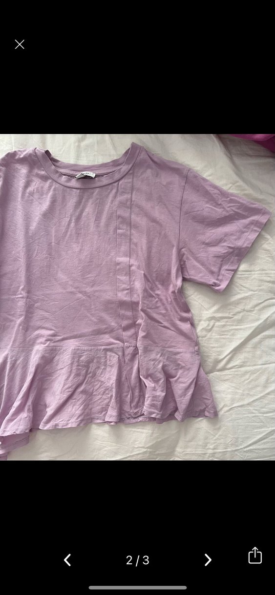 Twist lila  Kısa Kollu Kadın Bluz - Görsel 2