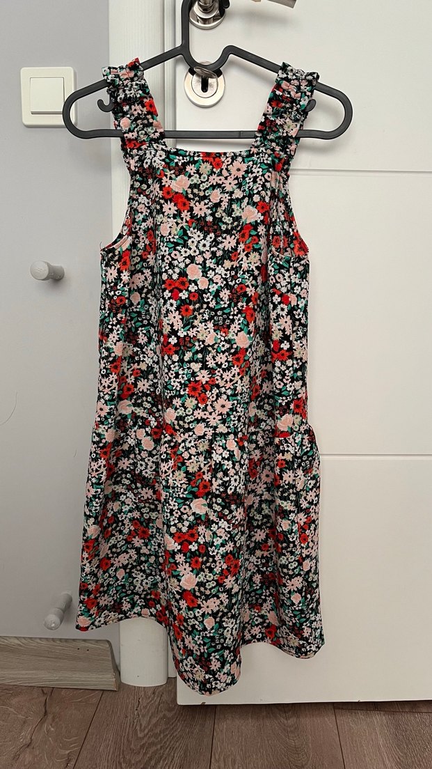 Çiçek Desenli Askılı Elbise - Görsel 2