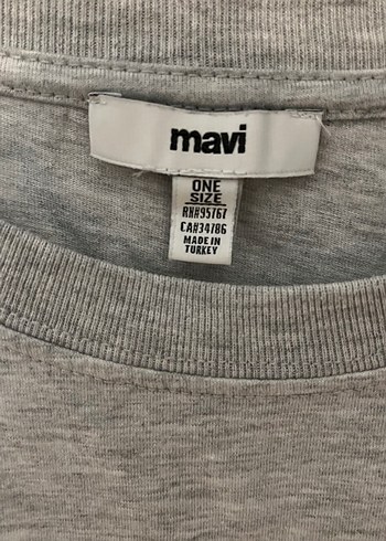 Mavi marka Gri Oversize Baskılı Tişört - Görsel 4