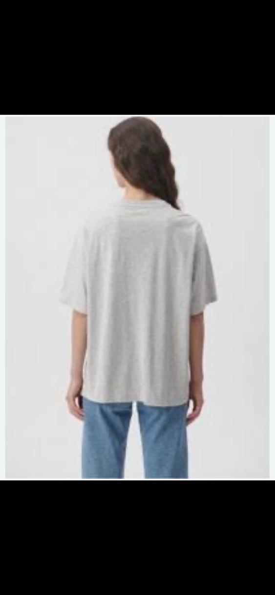 Mavi marka Gri Oversize Baskılı Tişört - Görsel 2