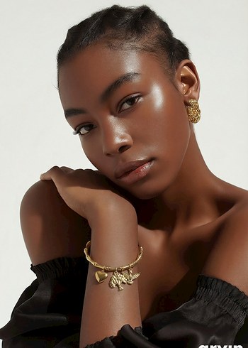 Altın Renkli Boncuklu Bohem Kararmaz Çelik Bileklik - Görsel 2