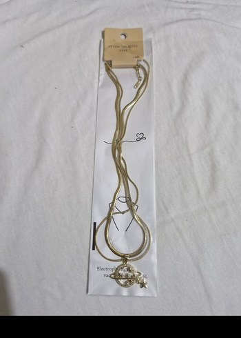 Altın Renkli İkili Kararmaz Çelik Kolye - Görsel 2