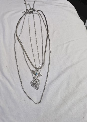 Bohem Zincir Detaylı Turkuaz Kadın Dörtlü Kararmaz Çelik Kolye - Görsel 2