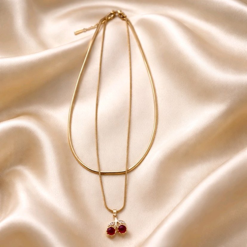 Kararmaz Çelik Zarif İşlemeli Altın Zincir Kolye - Görsel 2