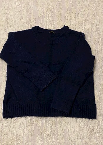 Massimo Dutti Lacivert Kadın Yün Örgü Kazak
