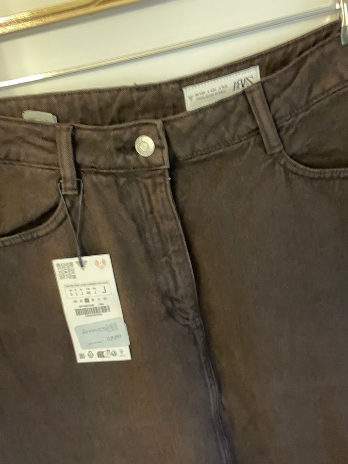 Kahverengi Midi Denim Kadın Etek - Görsel 3