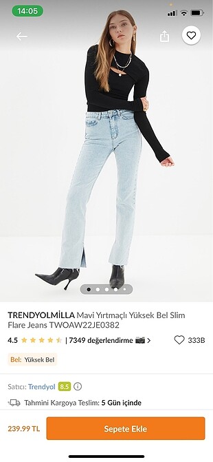 Trendyolmilla yırtmaçlı jean