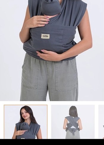 Gri Bebek Kanguru Sling - Görsel 2