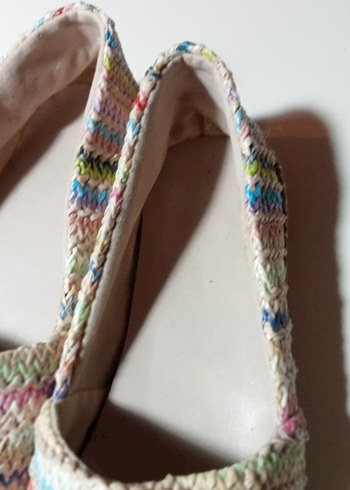 Kadın Çok Renkli Bohem Örgü düz Espadril - Görsel 2